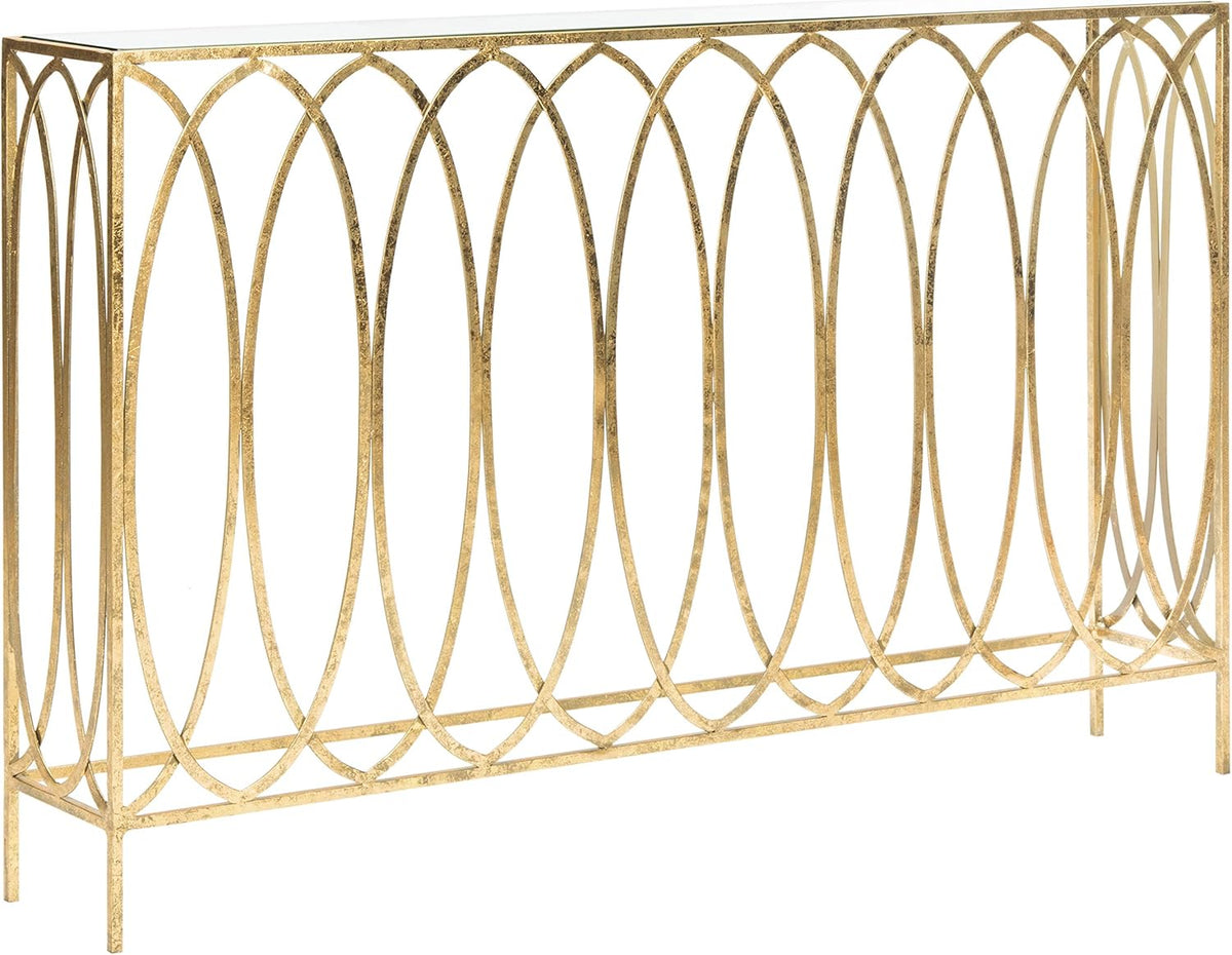 Gold Foil and Glass Console Table X17747
