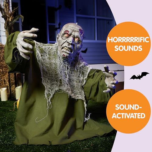 Animated Zombie Groundbreaker Outdoor Decor with Light Up Eyes K96005