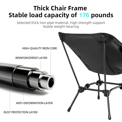 Khaki Folding Camping Chair with Side Pocket O30095