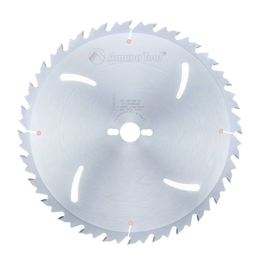 Carbide Tipped Euro Rip with Cooling Slots 14 inch Dia x 28T, 18 Deg, 30mm Bore G356
