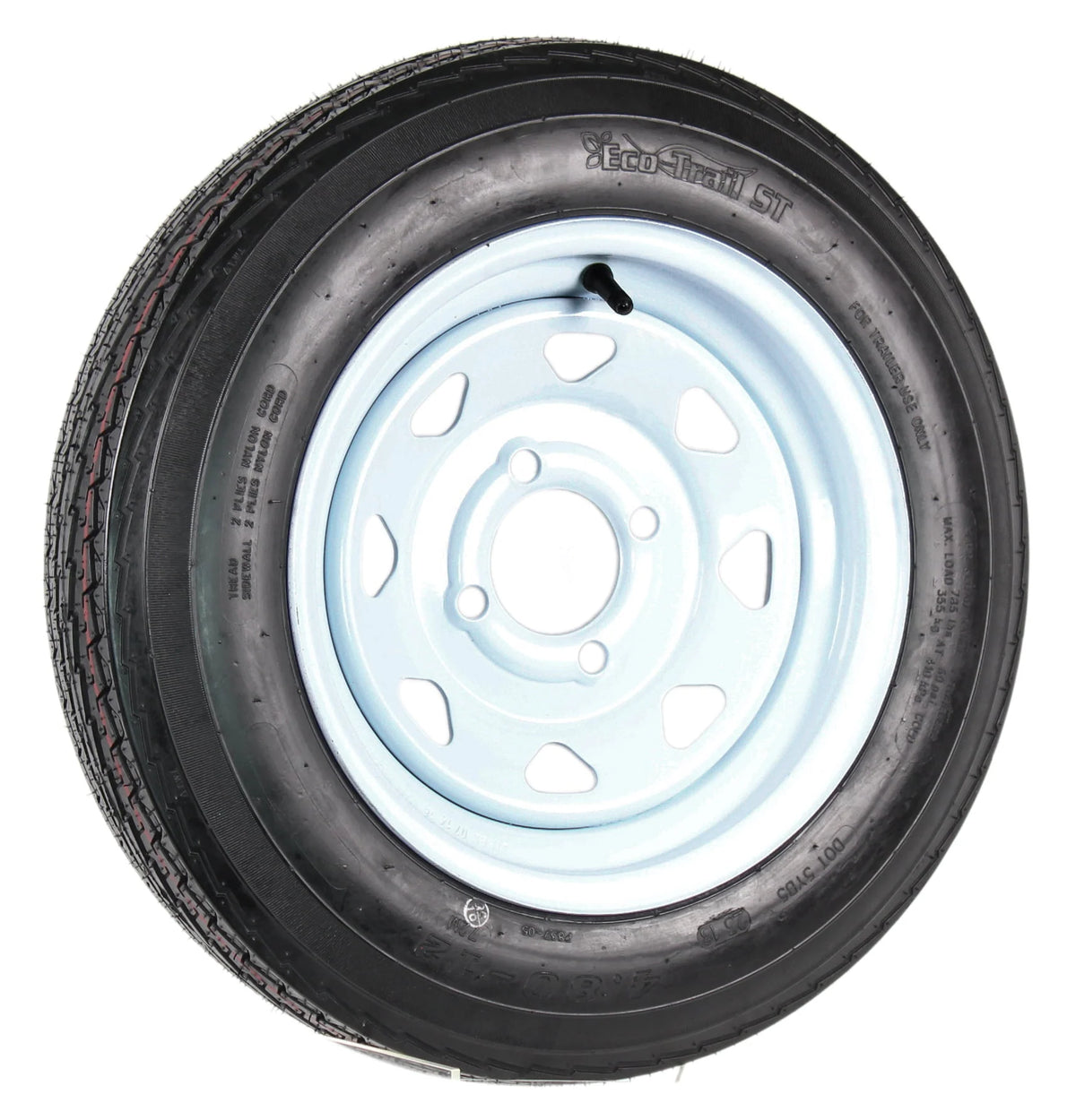 2-Pack Trailer Tire On Rim 4.80-12 12 in. Load C 4 Lug White Spoke Wheel S23778