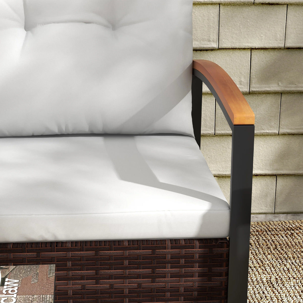 4 PCs White Patio Furniture Set U6637
