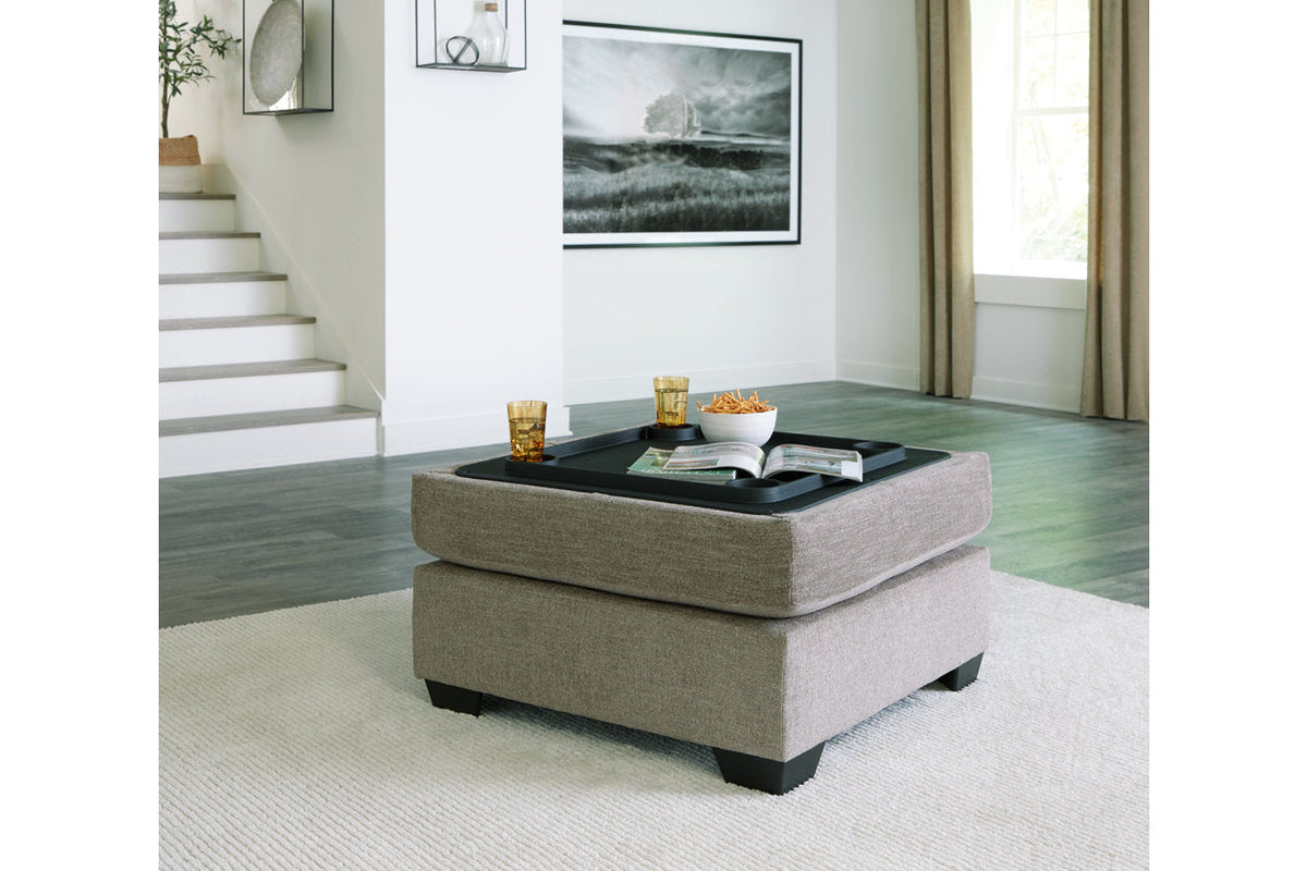 Fabric Ottoman with Storage in Gray & Black G447