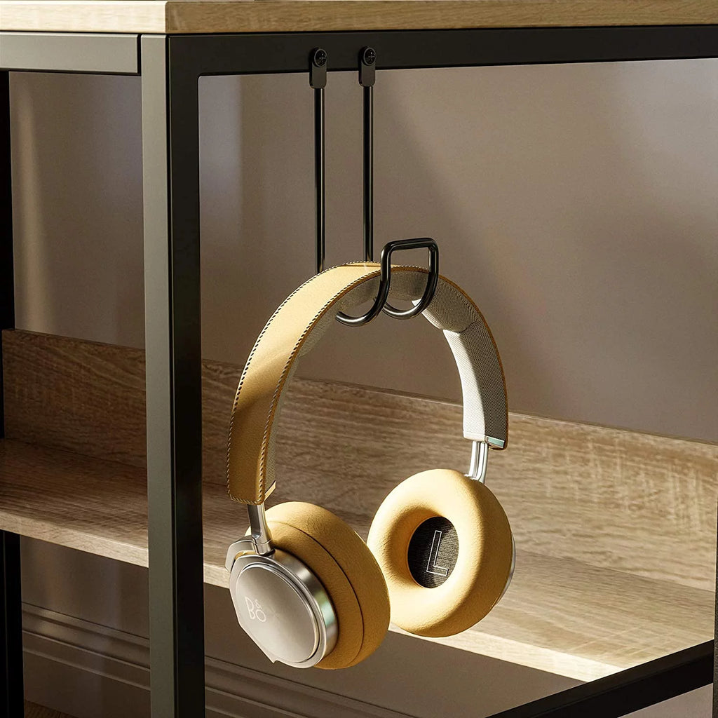 Oak Computer Office Desk with Storage Shelves Z431