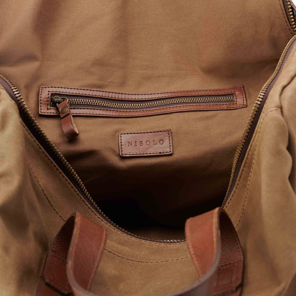 Leather Waxed Canvas Weekender Bag G26561