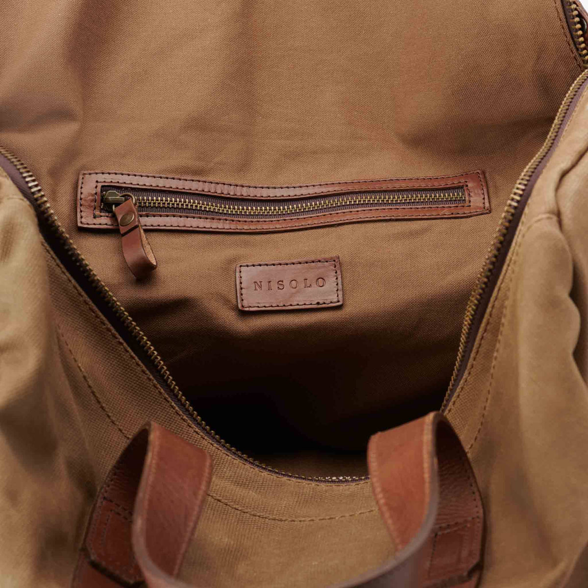 Leather Waxed Canvas Weekender Bag G26561