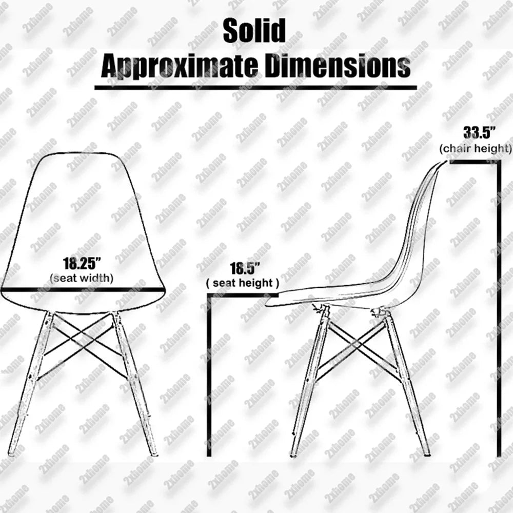 Set of 4 White Plastic Dining Chair J7725