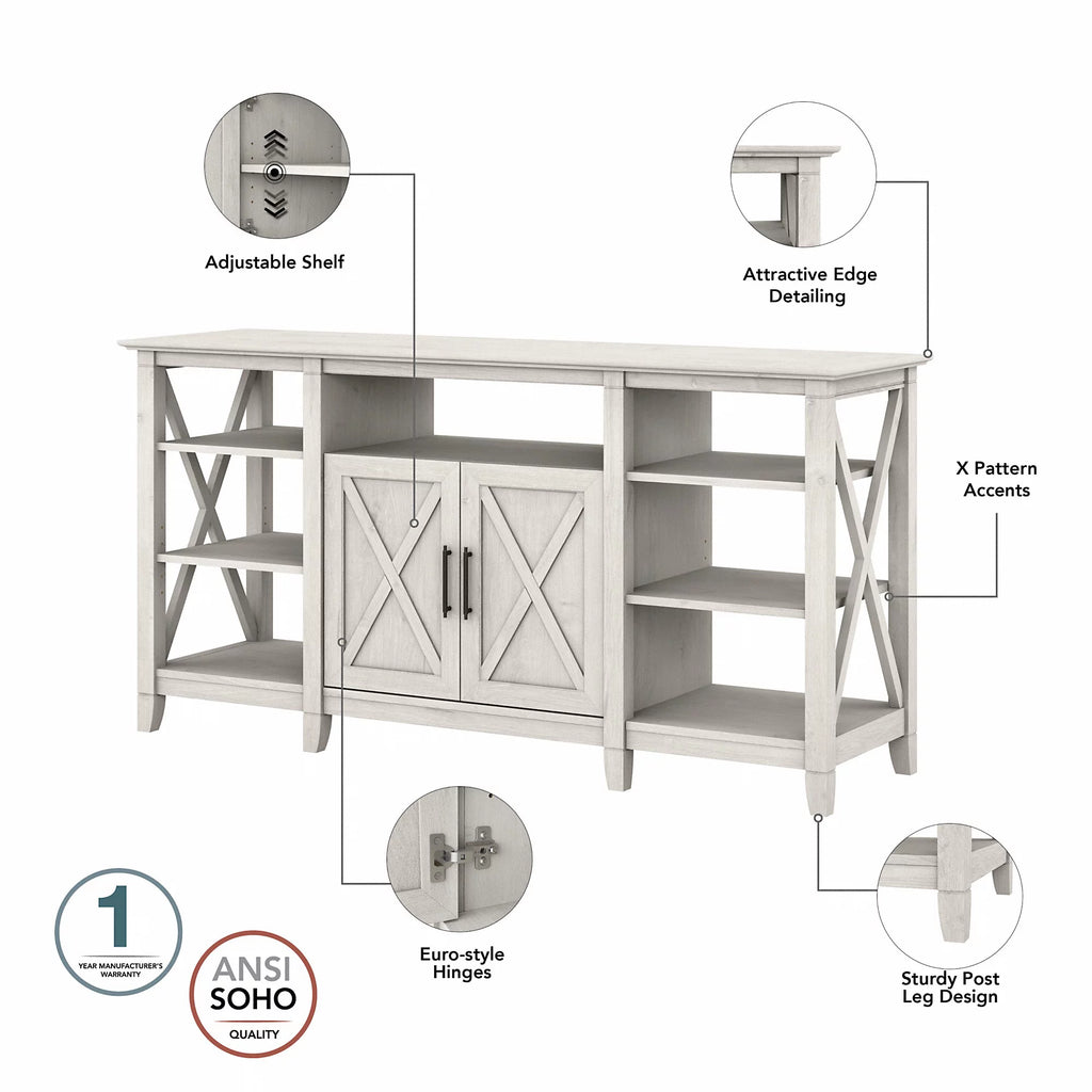 Linen White Oak Tall TV Stand for 65 Inch TV X708
