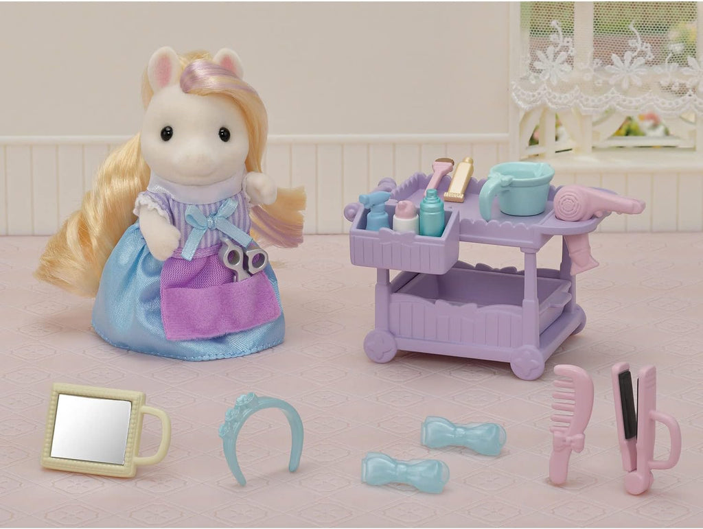 Pony's Hair Stylist Set Dollhouse Playset with Figure and Accessories W397499