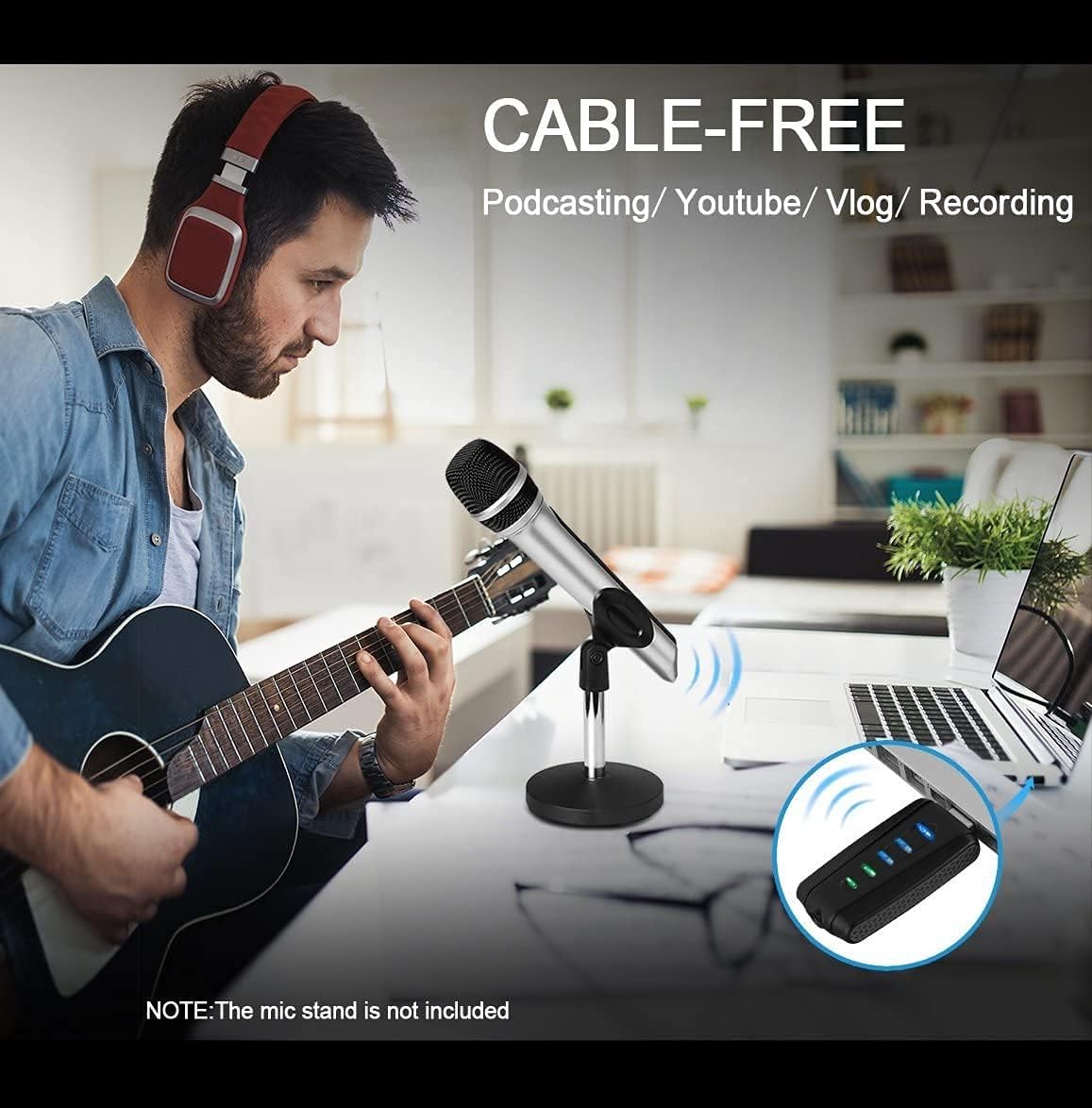 USB Wireless Microphone with USB Receiver, Pack of 2 W486