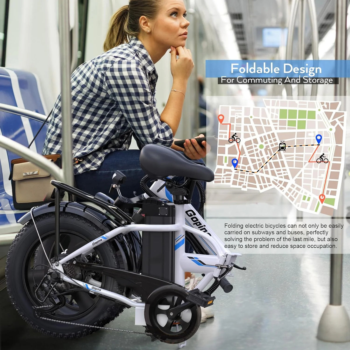 350W Fat Tire Folding Electric Bike D9515