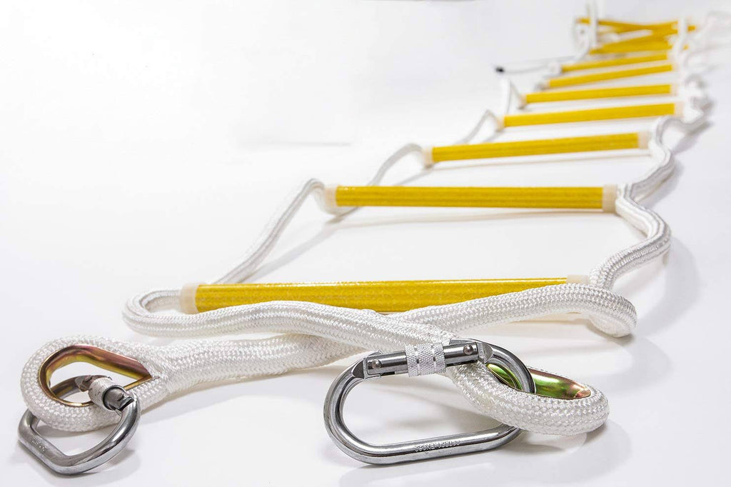 16 ft Flame Resistant Fire Escape Rope Ladder with Hooks T423