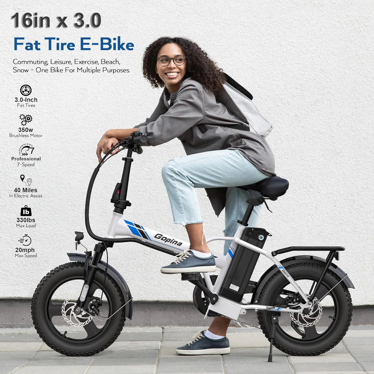 350W Fat Tire Folding Electric Bike D9515