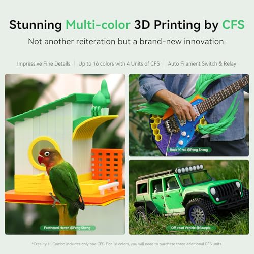 Multicolor 3D Printer with CFS, 500mm/s High Speed Printing, Full-auto Leveling, 10.24×10.24×11.81 inch J70988
