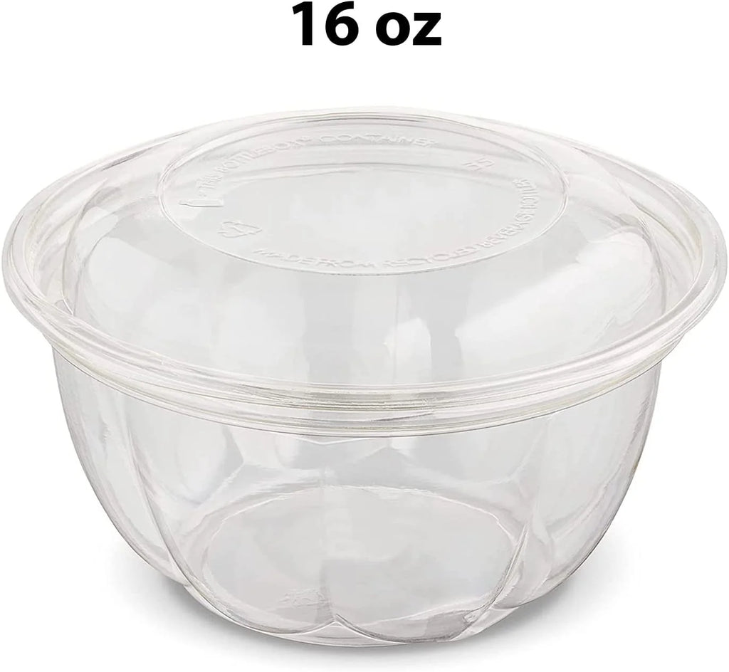 16 oz Clear Disposable PET Plastic Salad Container Pack of 30 O154