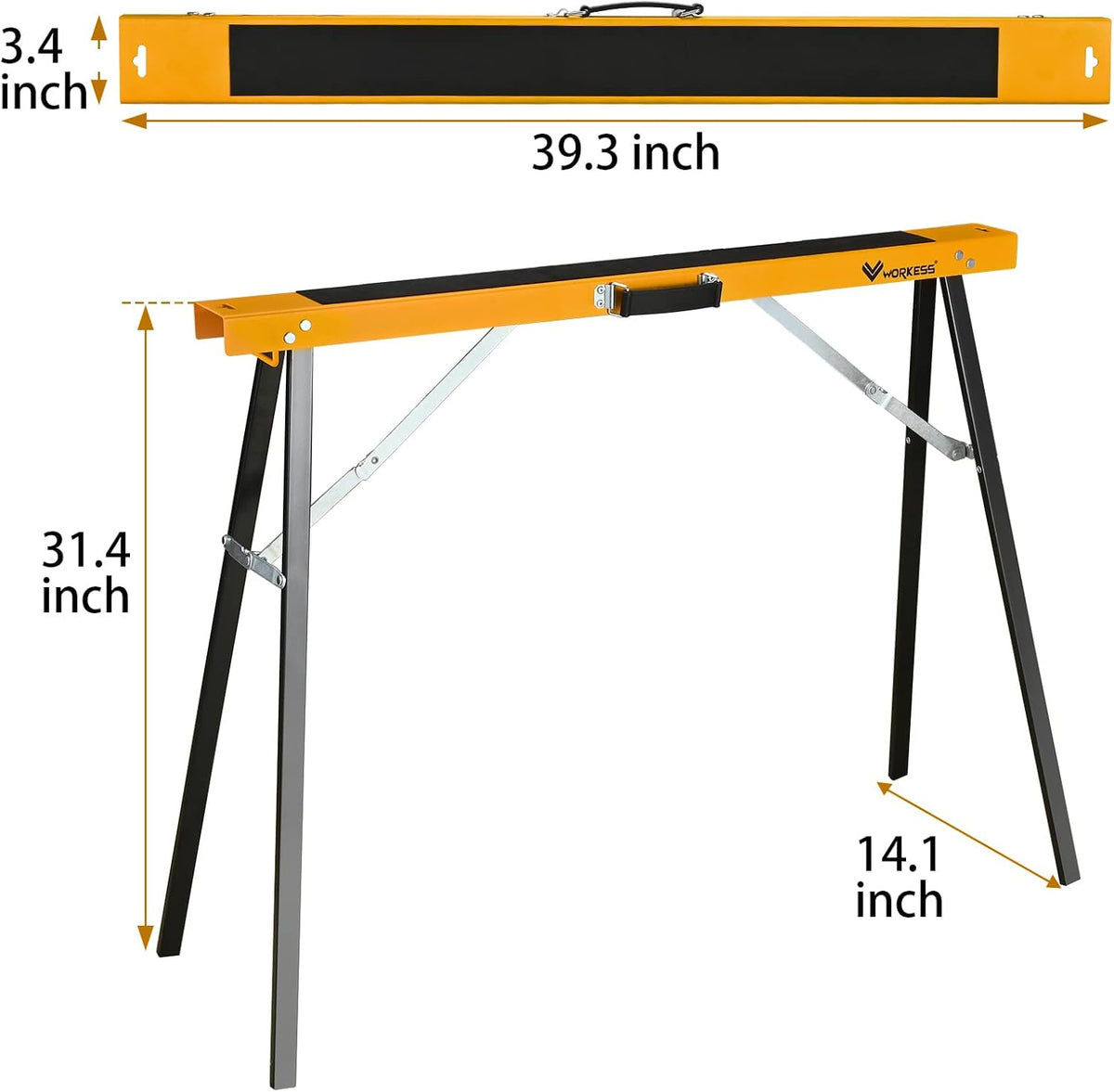 Twin Pack Portable Folding Sawhorse, 275 LBS Capacity Each W642593