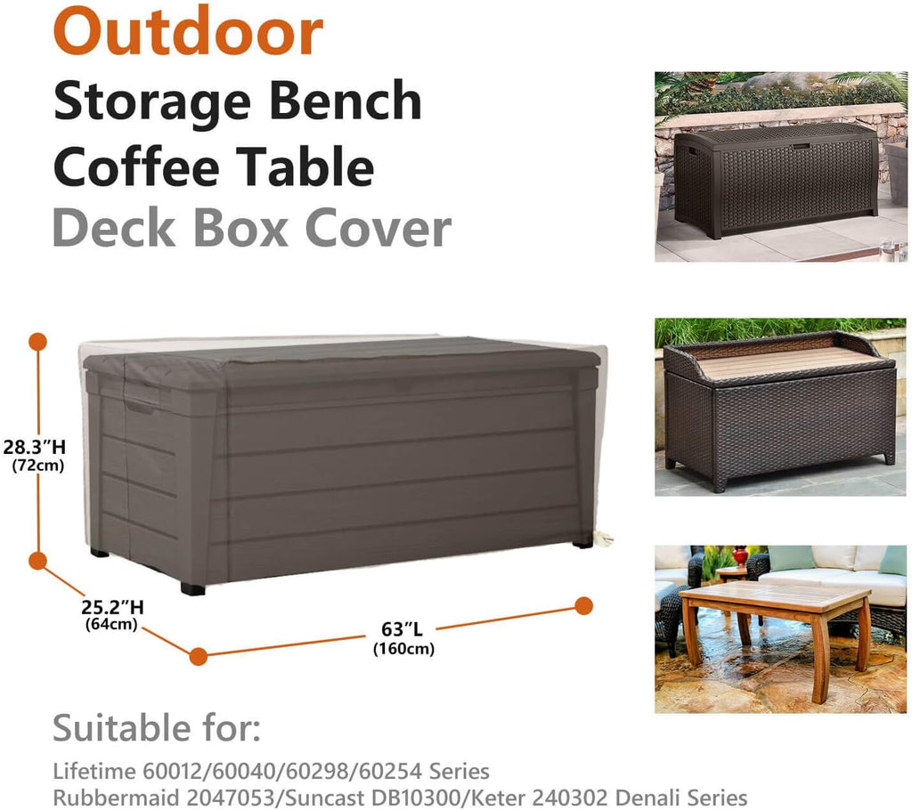 Waterproof Heavy Duty Outdoor Storage Box Cover with Straps and Handles W5171