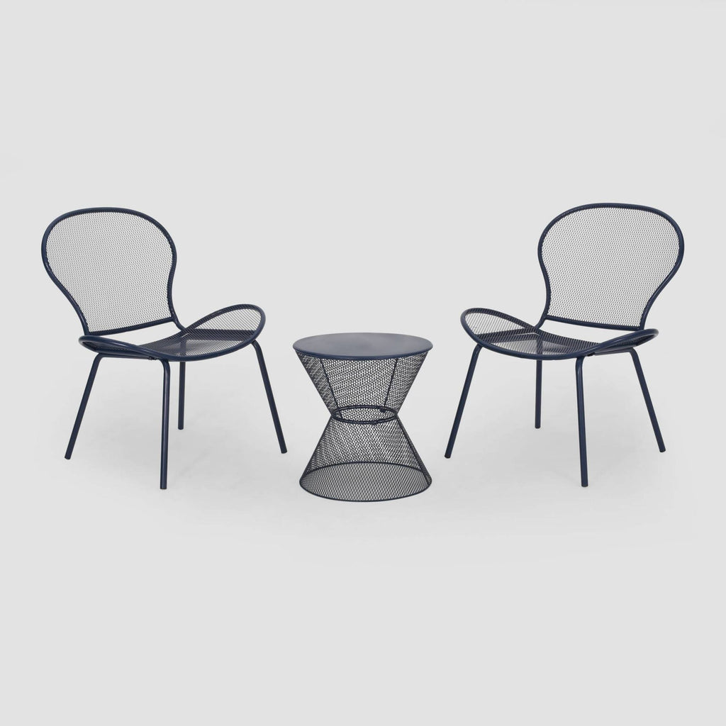 3PC Iron Chat Set Matte Navy Blue P80062