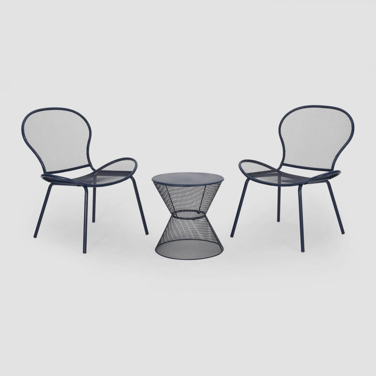 3PC Iron Chat Set Matte Navy Blue P80062