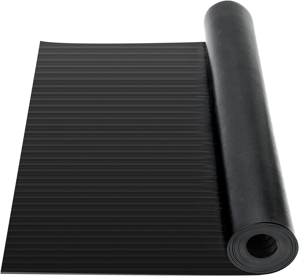 16.4ft x 3.3ft Black Non-Slip Rubber Floor Mat Roll K112862