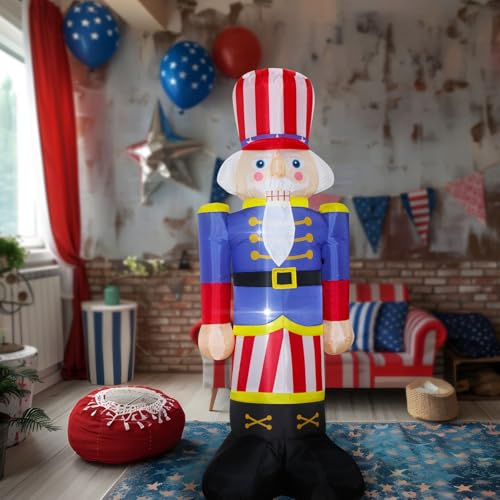 8Ft Patriotic Nutcracker Inflatable Decoration Z5890