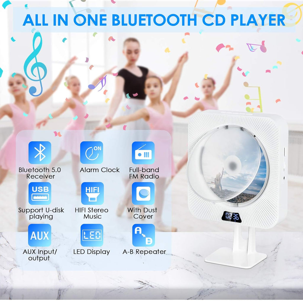 Portable CD Player with Bluetooth FM Radio Remote Control Q889497