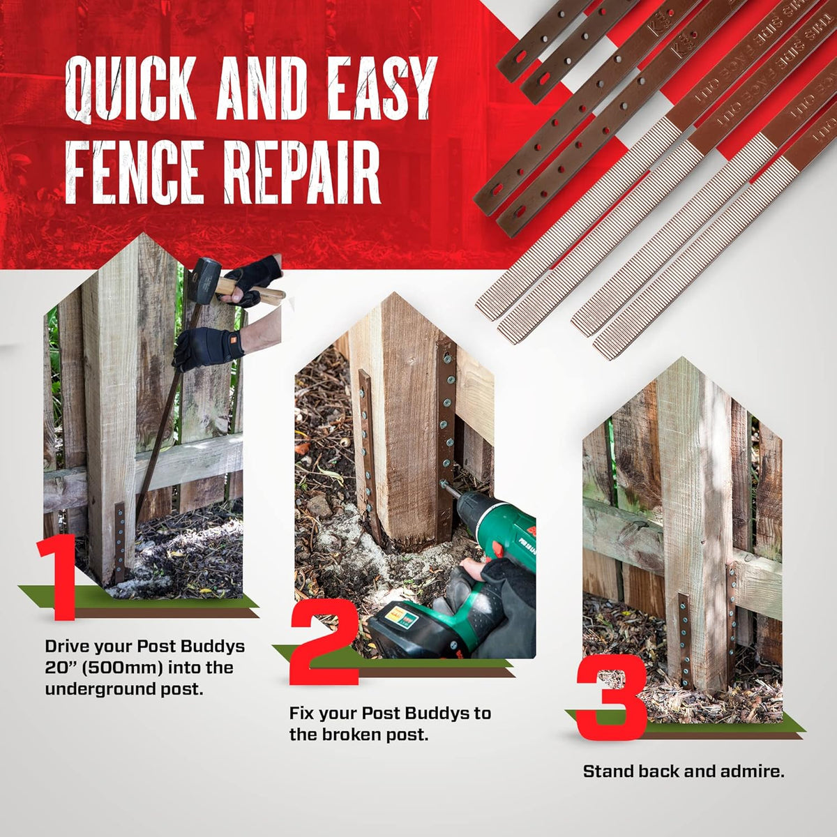 Pack of 8 Wood Post Repair U3812
