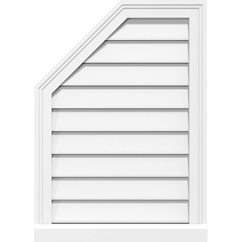20x22W x 40x22H Octagonal Surface Mount PVC Gable Vent with Brickmould E8003