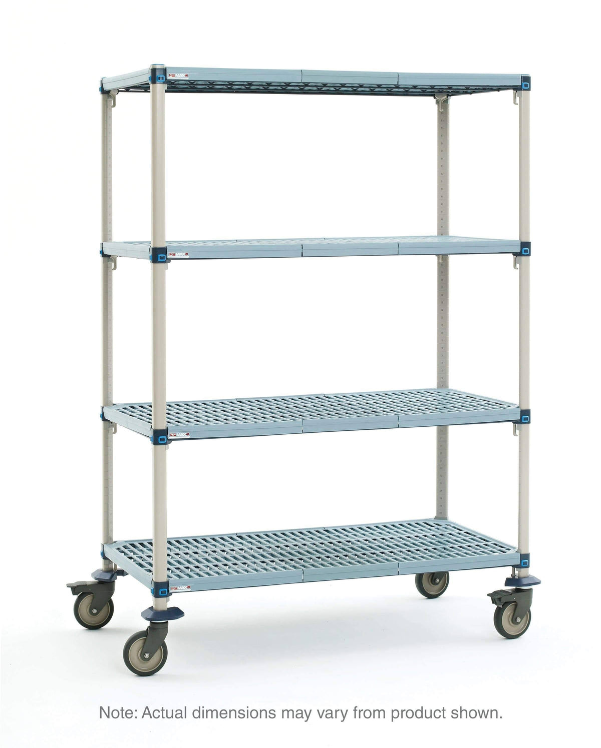 4-Tier Stem Caster Cart with Open Grid Shelves M980
