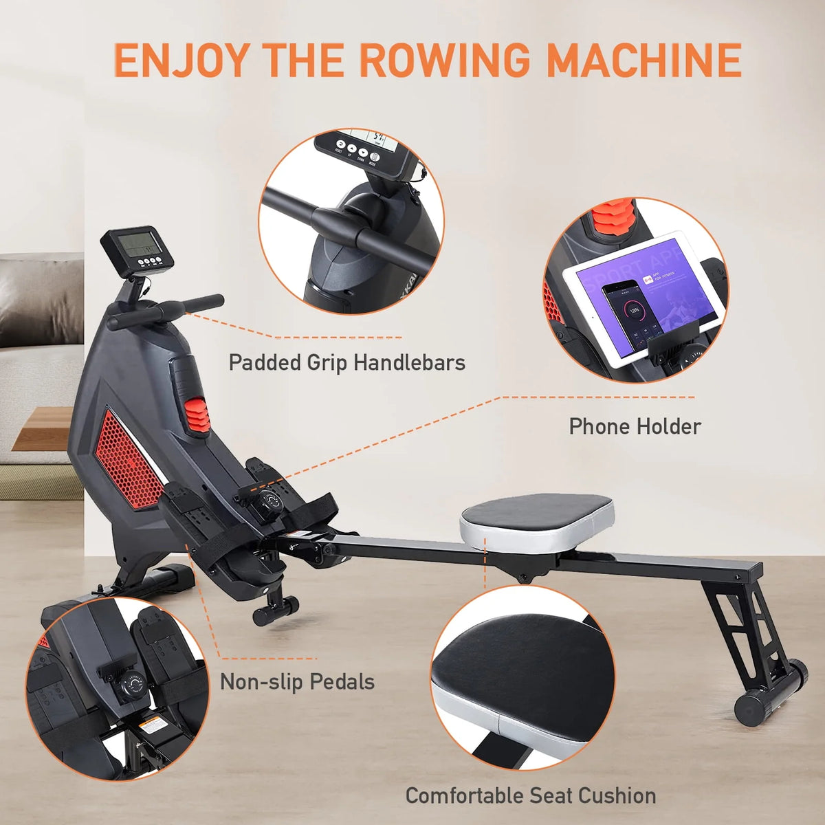 Folding Magnetic Air Rowing Machine R415