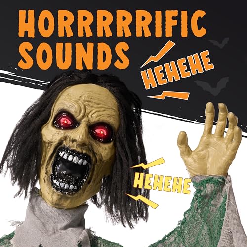Animated Zombie Groundbreaker Outdoor Decor with Light Up Eyes K96005
