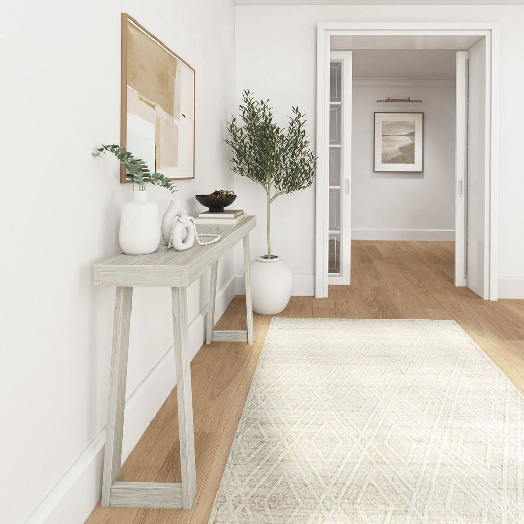 White Sand Wirebrush Console Table U853