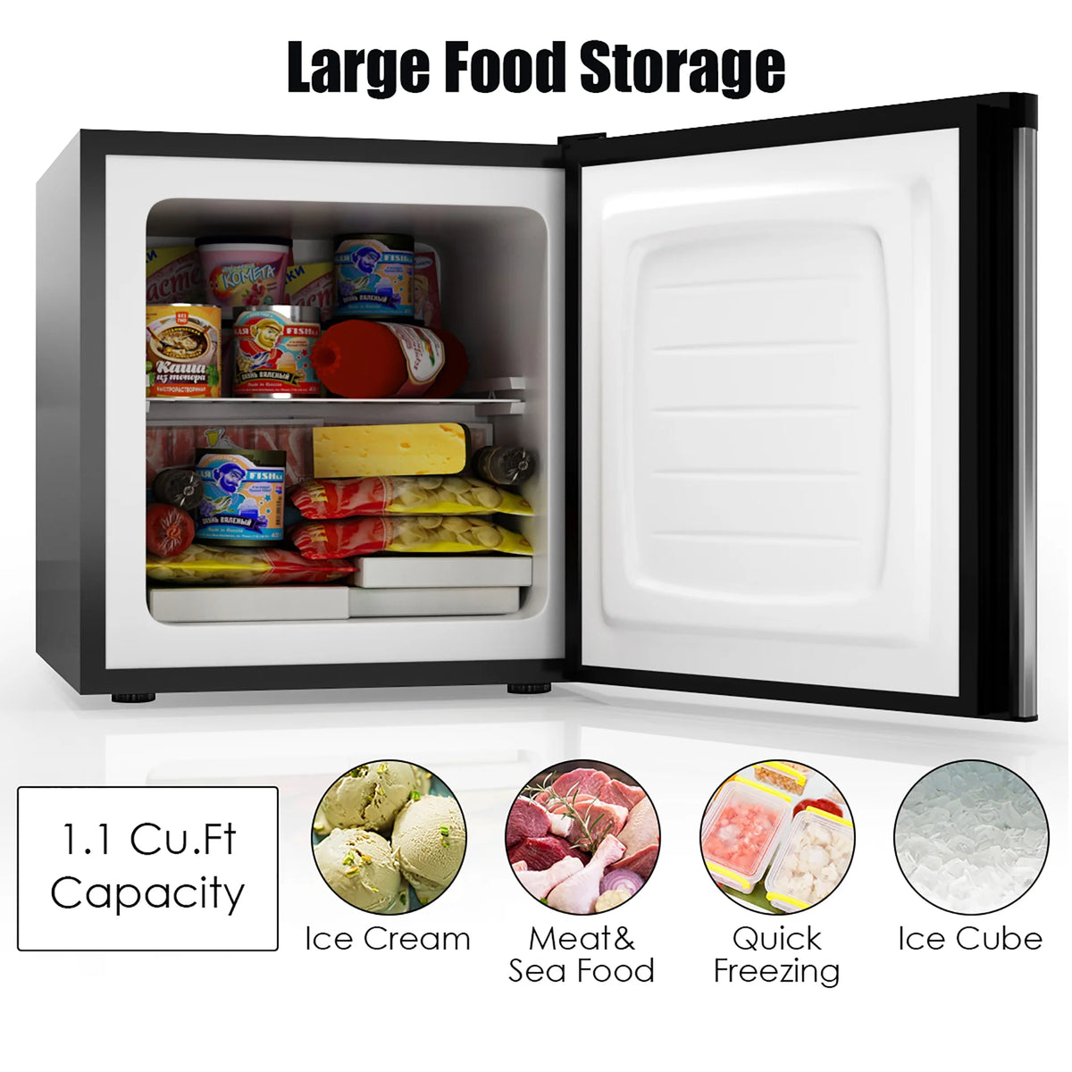 1.1 cu.ft. Compact Single Door Mini Upright Freezer H102