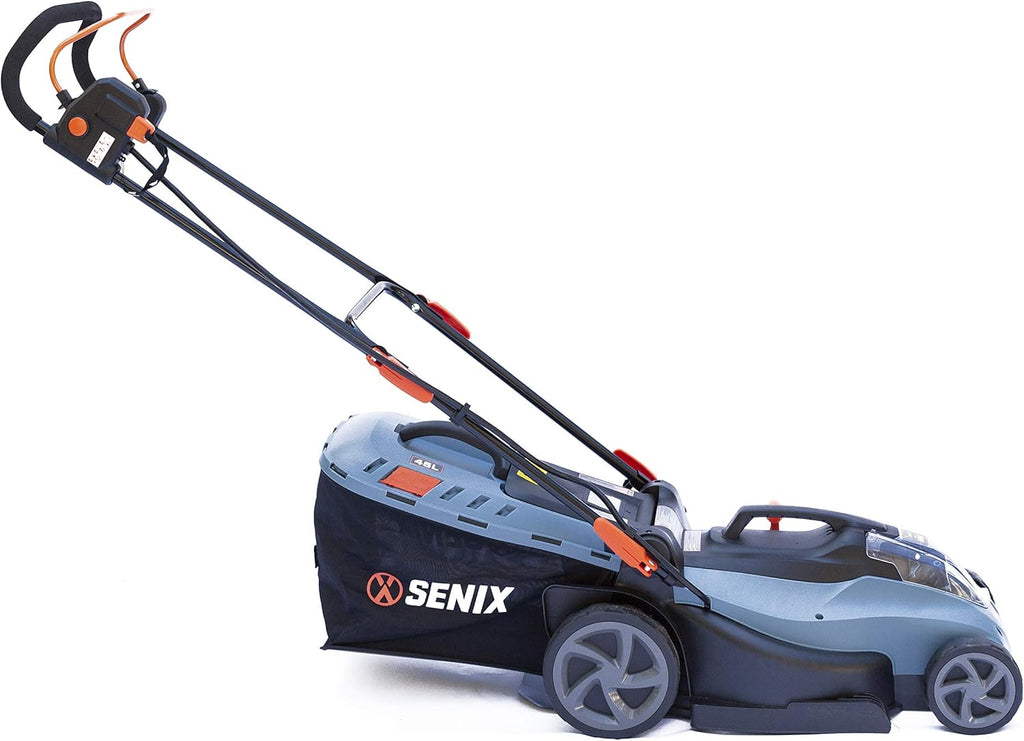 Blue 15 Inch Cordless Brushless Push Lawn Mower with Battery and Charger K7916
