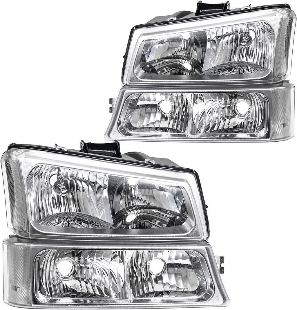 Black Housing Clear Reflector Headlights Assembly Set C69392