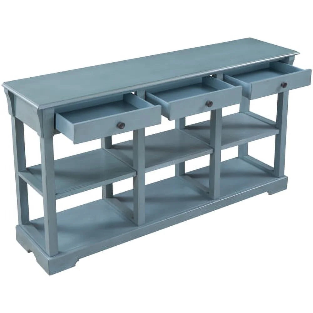 Wood Console Table with Drawers and Open Shelves S847466