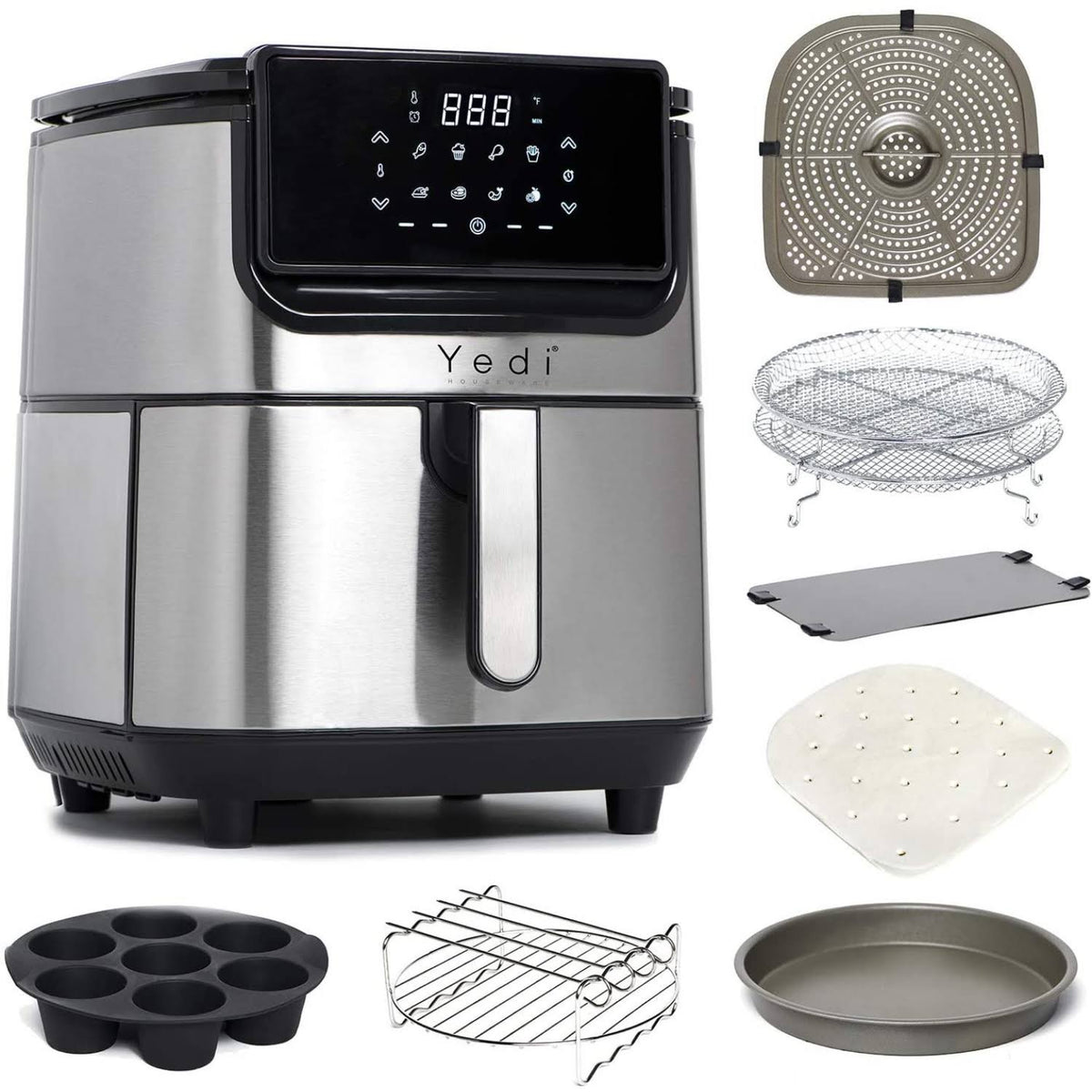 6.8 Quart Stainless Steel Air Fryer O863652