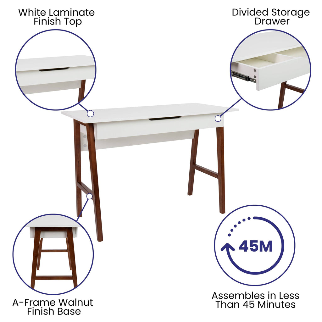 Black Writing Computer Desk with Drawer B382232