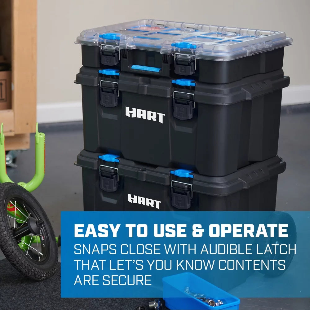 3 Piece Resin Plastic Modular Toolbox System U6648