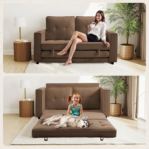 Dark Blue Convertible Sleeper Sofa P866475