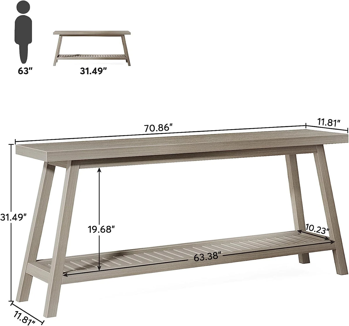 Grey Farmhouse Console Table X85190