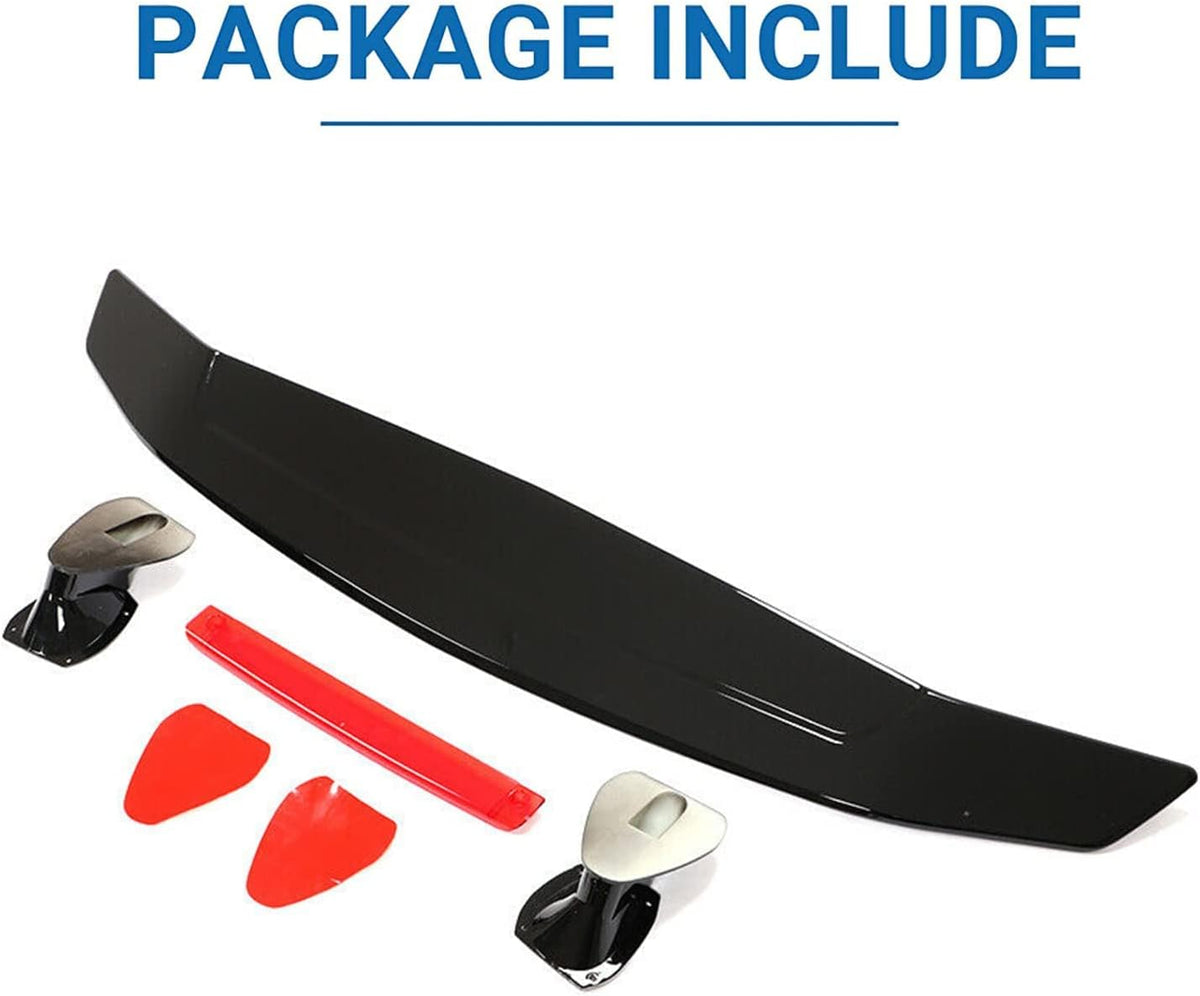 Rear Trunk Spoiler GT Wing 46Inch Lightweight Glossy Black Universal Car V21058
