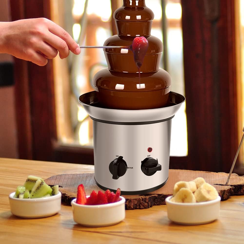 4 Tier Electric Stainless Chocolate Fondue Fountain Y859