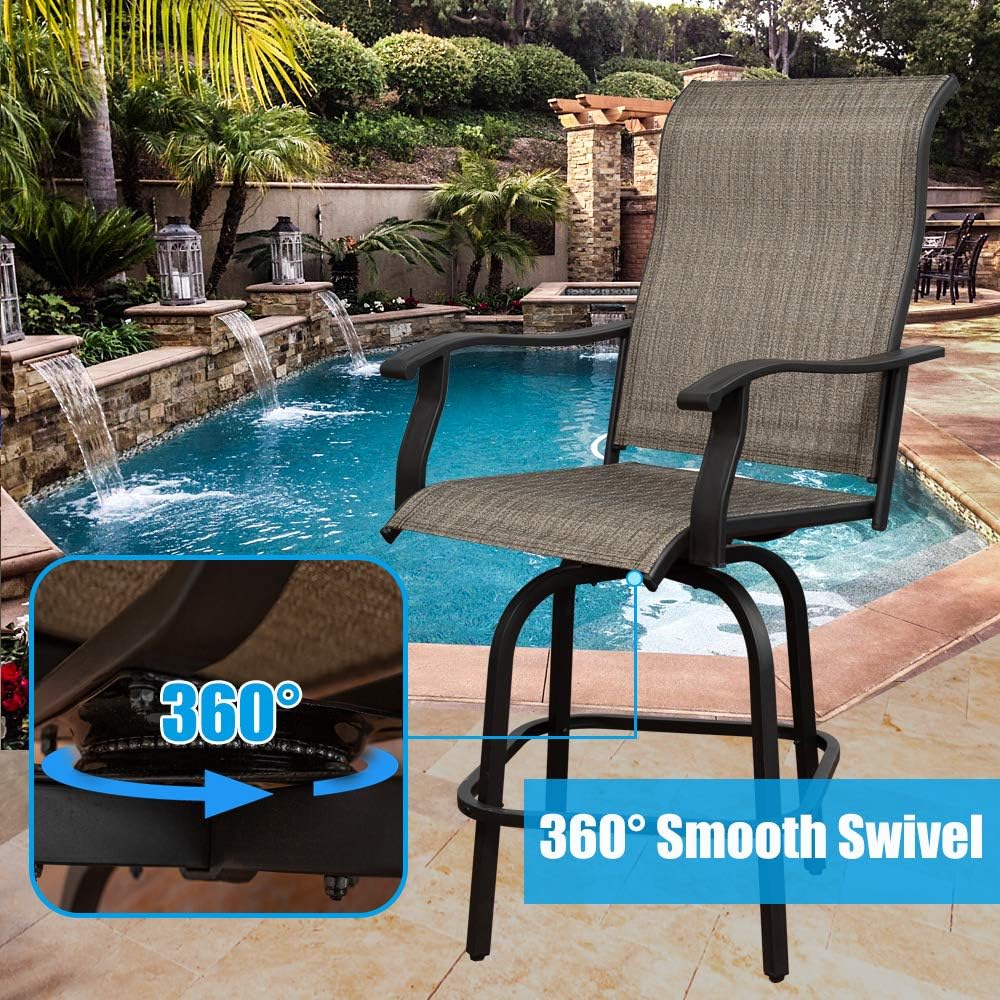 Swivel Bar Height Patio Chairs Set of 2 Z58584