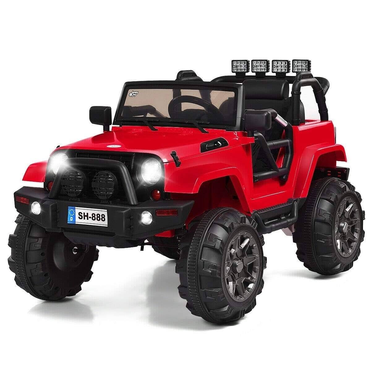 12V Red Kids Remote Control Riding Truck Car with LED Lights V219