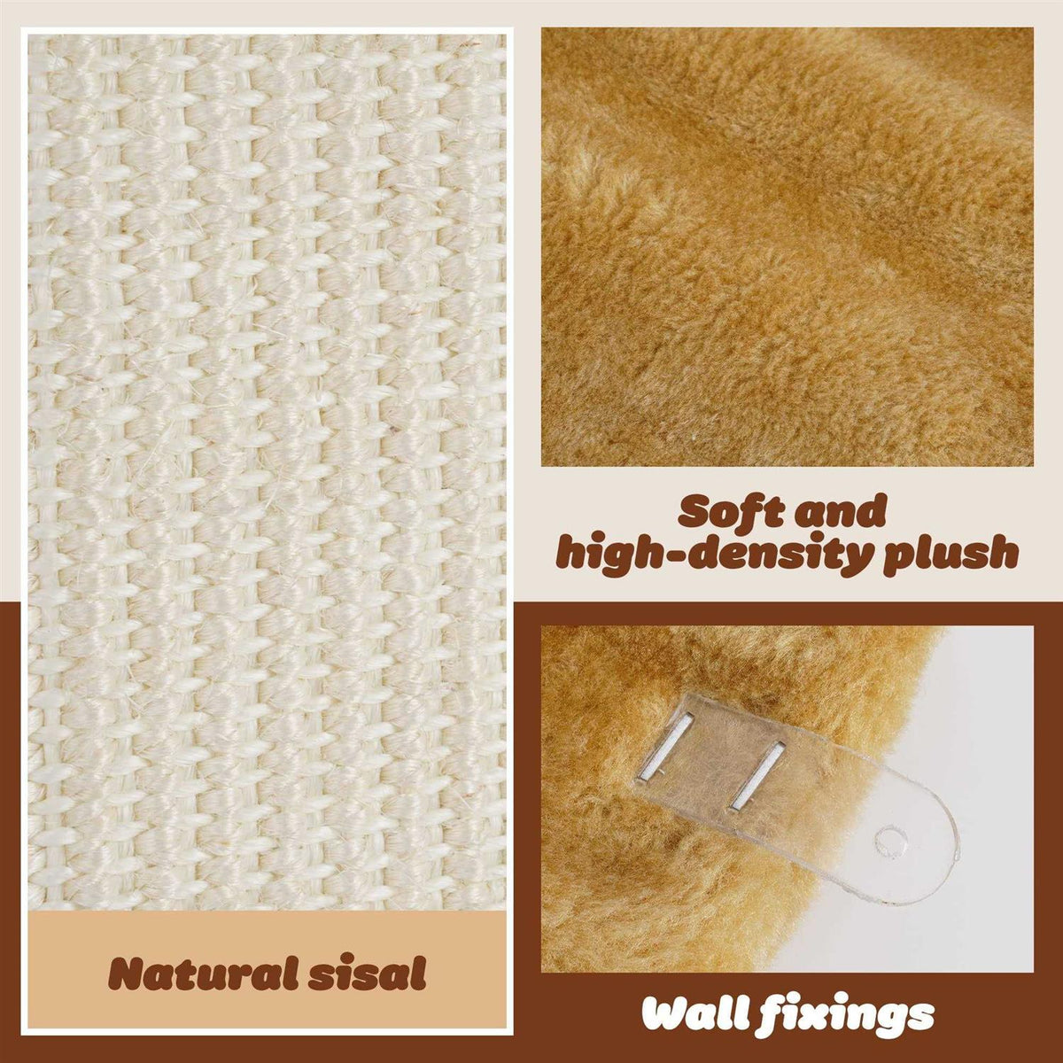 Cat Wall Corner Scratcher Sisal Scratching Pad I360477