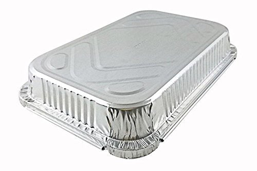 4 lb Oblong Aluminum Food Storage Pan with Board Lid, Pack of 50 Y712879