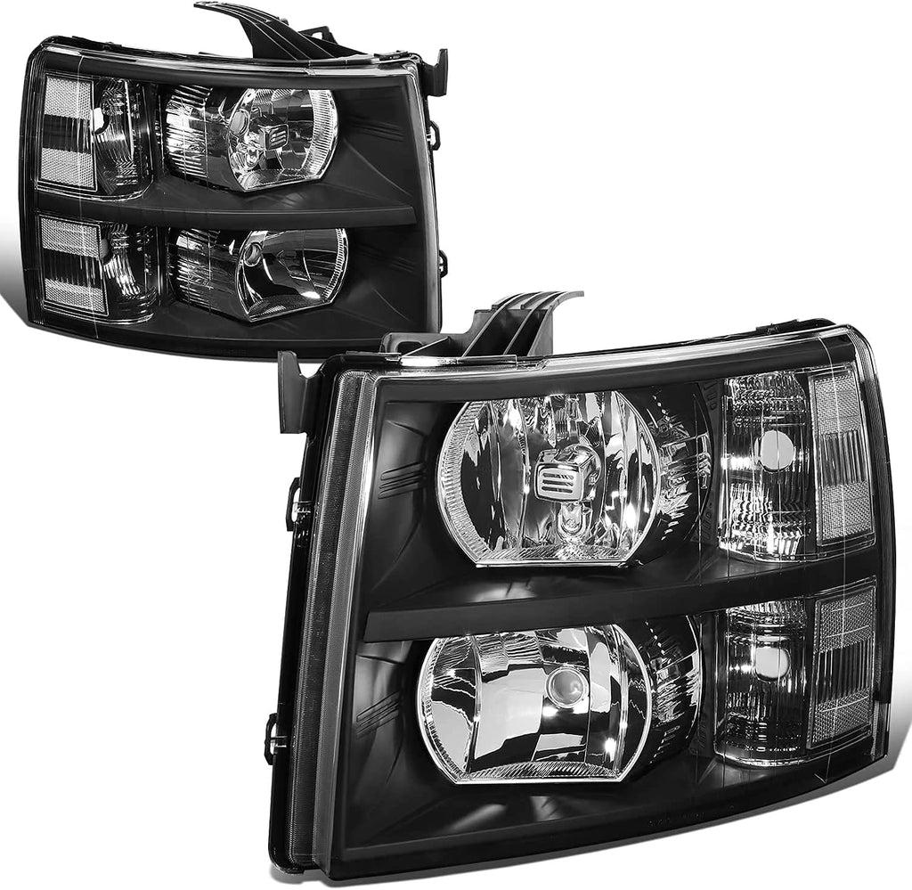 Black Housing Clear Reflector Headlights Assembly Set C69392