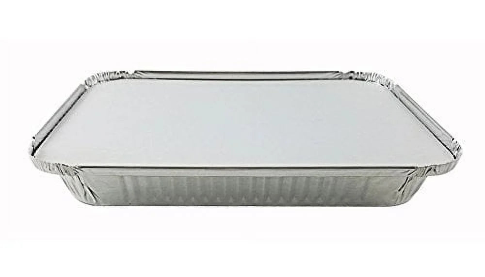 4 lb Oblong Aluminum Food Storage Pan with Board Lid, Pack of 50 Y712879