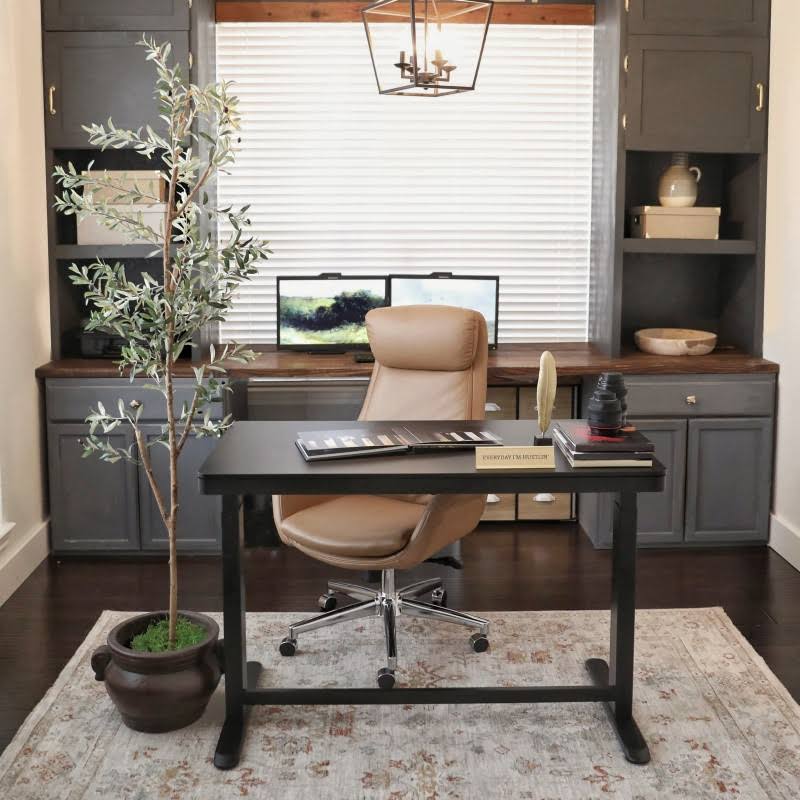 Standing Desk with Drawer Black Chipboard 48 inch B6504